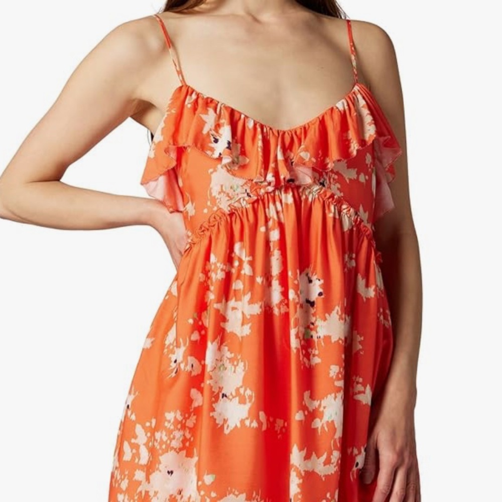 Joie Bright Orange Floral Dress